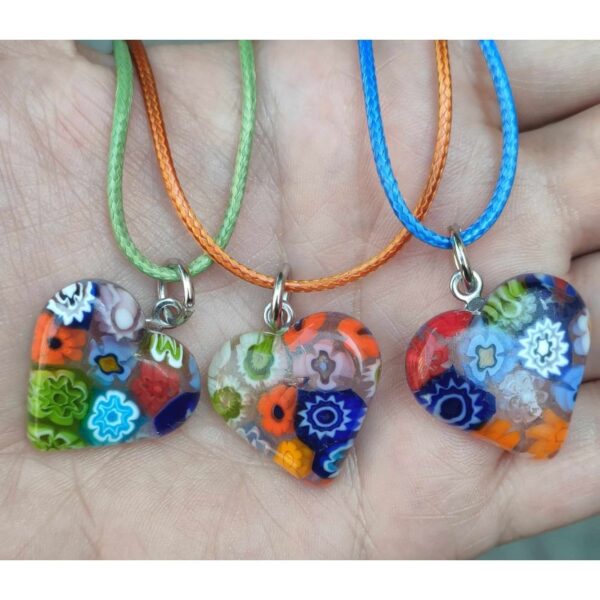 колие-сърце-мурано