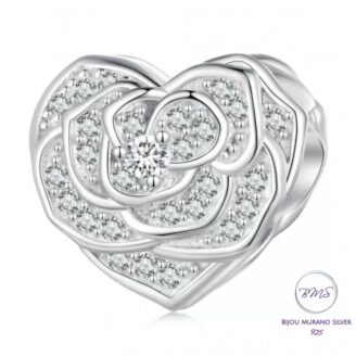 Сребърен талисман (проба 925) "Бяла Роза"