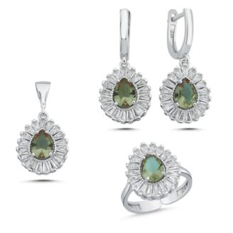 Сребърен Комплект със Султанит (проба 925)