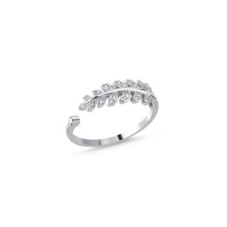 Сребърен регулируем пръстен (проба 925) "Лавър"