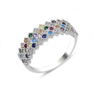 Сребърен цветен пръстен (проба 925)