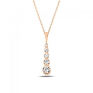 Сребърно Колие (проба 925) "Светлина" Розово Злато